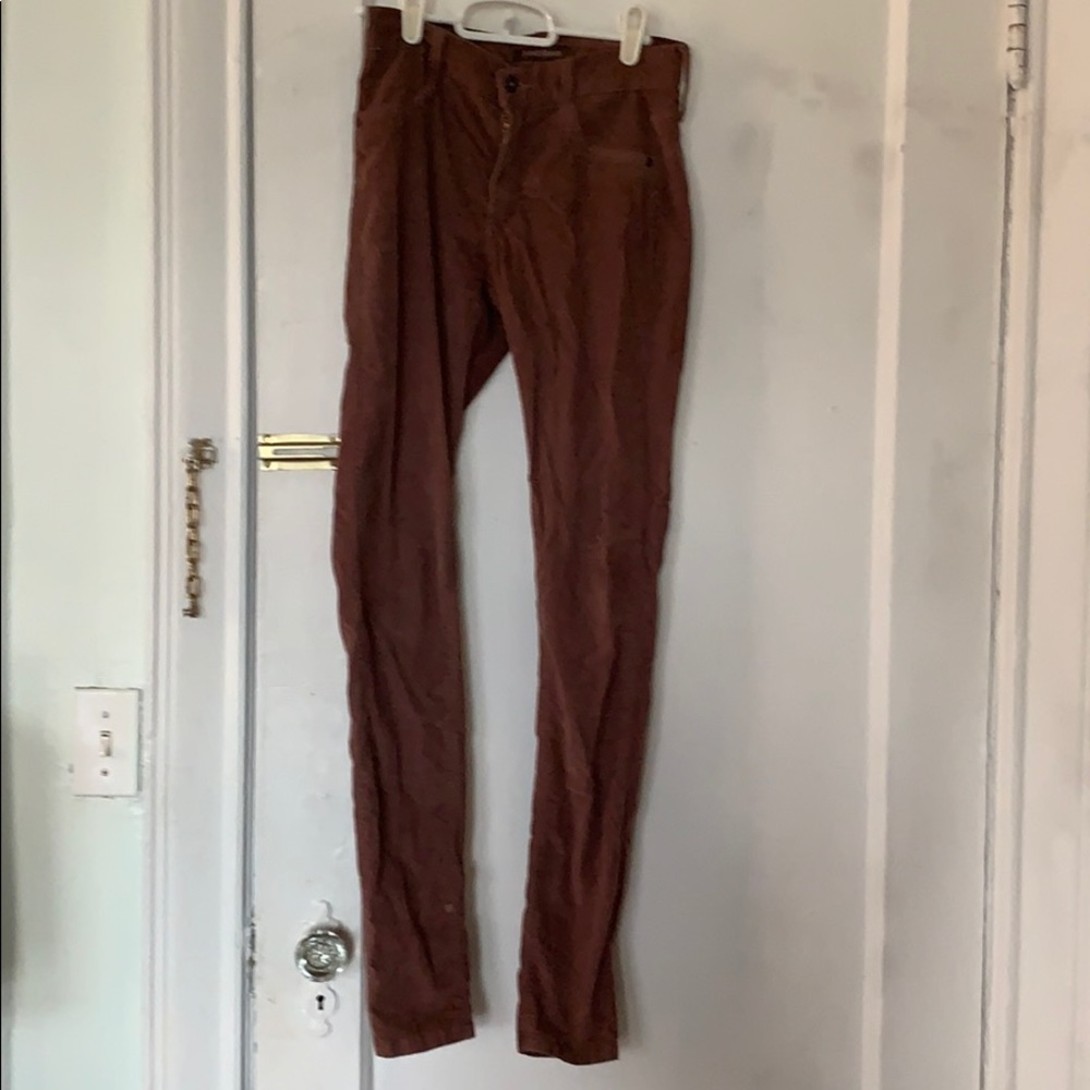Brown fine corduroy skinny pants